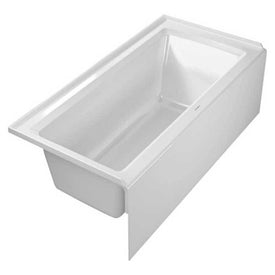 Soaking Tub Architec 60 x 29-7/8 Inch Integrated Panel & Flange Left Drain White Acrylic