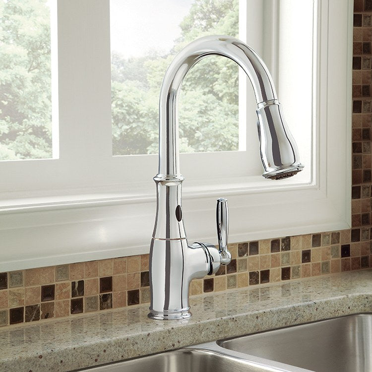 Brantford Single Handle High Arc Pull Down Kitchen Faucet with MotionS ...