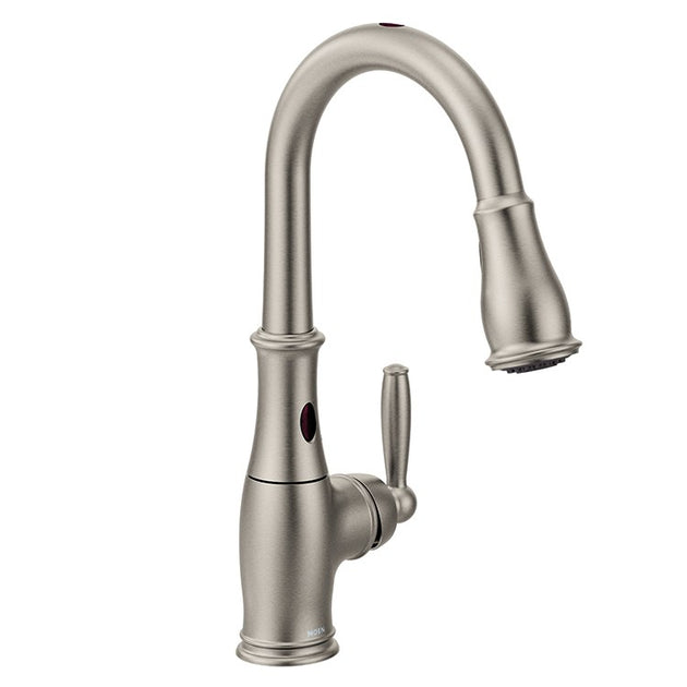 Brantford Single Handle High Arc Pull Down Kitchen Faucet with MotionS ...