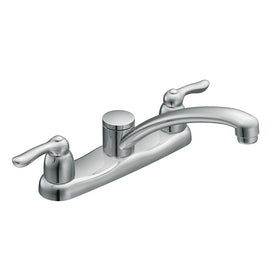 Chateau Two Handle Low Arc Kitchen Faucet with Deck Plate