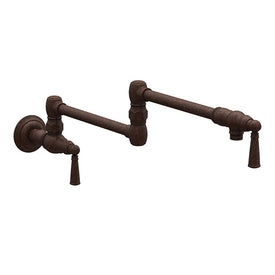 Jacobean Two Handle Wall-Mount Pot Filler with Lever Handles