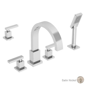 Secant Two Handle Roman Tub Filler Trim with Handshower