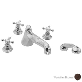 Astor Three Handle Roman Tub Filler Trim with Handshower