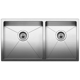 Quatrus R15 33" 1-3/4 Double Bowl Stainless Steel Undermount Kitchen Sink