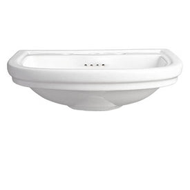 Pedestal Top St. George 20 Inch Canvas White 8 Inch Spread Vitreous China 3 Holes Center Rear Drain