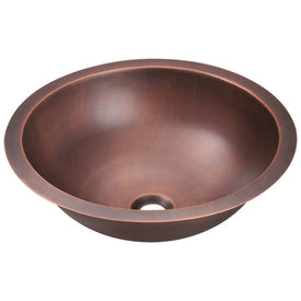 16-1/2" Round Single Bowl Copper Bathroom Sink - OPEN BOX