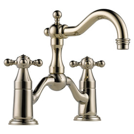 Tresa Two Handle Widespread Bridge Bathroom Faucet with Cross Handles