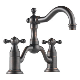 Tresa Two Handle Widespread Bridge Bathroom Faucet with Cross Handles