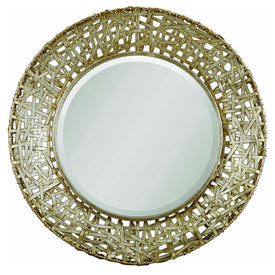 Alita Champagne Woven Metal Mirror