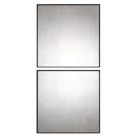 Mirror Matty Squares 23.5 x 23.5 Inch Black Contemporary Set of 2 Square