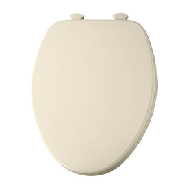Molded Wood Toilet Seat with Easy Clean and Change Hinges and Flat Cover