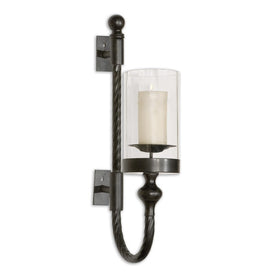 Garvin Twist Metal Sconce With Candle