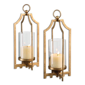 Lucy Gold Candle Holders Set of 2