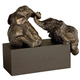 Playful Pachyderms Bronze Figurines