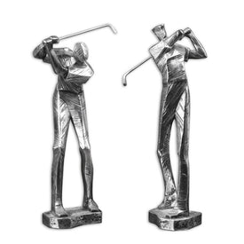 Practice Shot Metallic Statues Set of 2