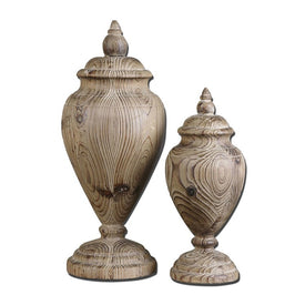 Brisco Carved Wood Finials Set of 2