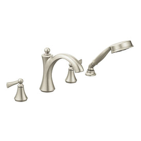 Wynford Two Handle Roman Tub Faucet with Lever Handles/Handshower