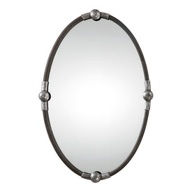 Carrick Black Oval Wall Mirror