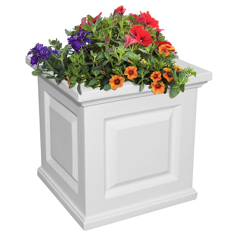 Mayne Nantucket 16in Square Planter - Espresso (5865-ES)-