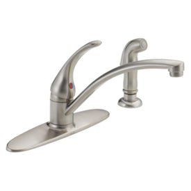 Foundations Single Handle Kitchen Faucet with Escutcheon/Side Sprayer