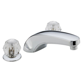 Classic Two Handle 3-Hole Roman Tub Faucet with Clear Knob Handles