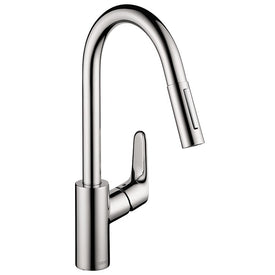Focus Single Hole Pull Down Kitchen Faucet with Dual Spray