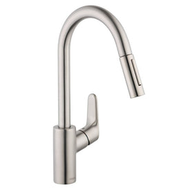 Focus Single Hole Pull Down Kitchen Faucet with Dual Spray