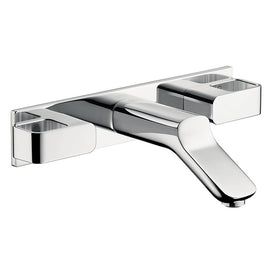 AXOR Urquiola Two Handle Wall-Mount Widespread Bathroom Faucet with Base Plate