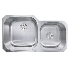 Sconset 35" Double Bowl Undermount Stainless Steel Kitchen Sink