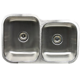 Quidnet 32" 60/40 Double Bowl Undermount 18-Gauge Stainless Steel Kitchen Sink