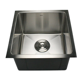 Pro Series 15" Square Undermount Small Corner Radius Stainless Steel Bar/Prep Sink