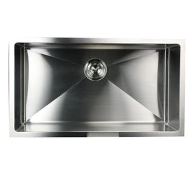 Pro Series 32" Single Bowl Undermount Small Corner Radius Stainless Steel Kitchen Sink