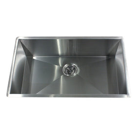 Pro Series 32" Single Bowl Undermount Zero Radius Stainless Steel Kitchen Sink