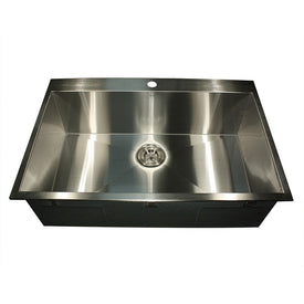 Pro Series 33" Single Bowl Self-Rimming Zero Radius 16-Gauge Stainless Steel Drop-In Kitchen Sink