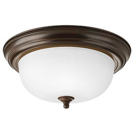 Melon Two-Light Flush Mount Ceiling Light with Etched Glass