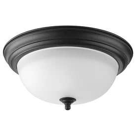 Melon Two-Light Flush Mount Ceiling Light with Alabaster Glass