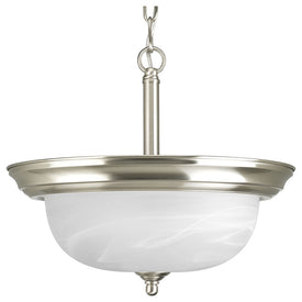 Melon Two-Light Semi-Flush Mount Ceiling Light with Alabaster Glass