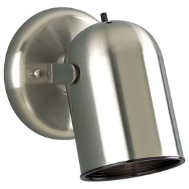 Directional Single-Light Round Back Wall/Ceiling Light with Switch