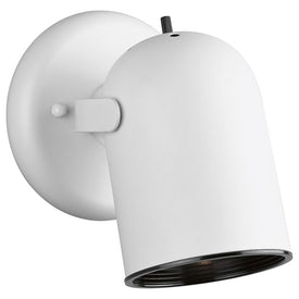 Directional Single-Light Round Back Wall/Ceiling Light with Switch