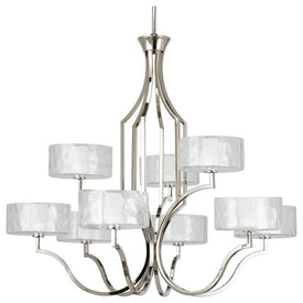 Caress Nine-Light, Two-Tier Chandelier with Bulbs
