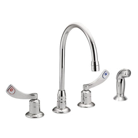 M-Dura Two Handle Widespread Kitchen Faucet with Gooseneck Spout/Sprayer