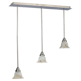 Three-Light Rectangular Linear Pendant Canopy without Lights