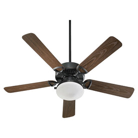 Estate 52" Five-Blade Two-Light Outdoor Patio Ceiling Fan with Satin Opal Dome Shade