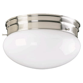 Signature Two-Light Large Plain Mushroom Flush Mount Ceiling Fixture