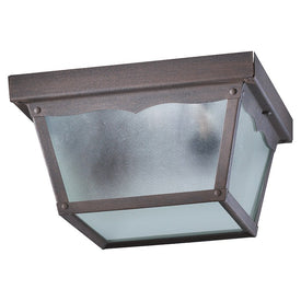 Signature Cage Two-Light Outdoor Flush Mount Ceiling Fixture