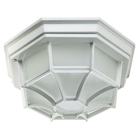 11" Single-Light Cast Aluminum Outdoor Flush Mount Ceiling Fixture