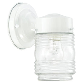 Single-Light Outdoor Wall Sconce with Jelly Jar Glass Shade