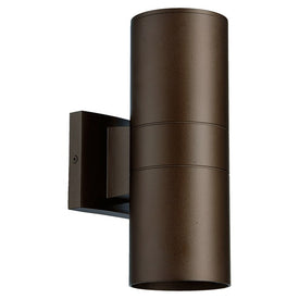Cylinder Two-Light Small Outdoor Wall Sconce