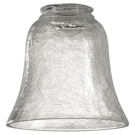 Replacement Clear Crackle Glass Bell Shade with 2.25" Fitter