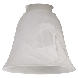 Replacement White Faux Alabaster Glass Bell Shade with 2.25" Fitter